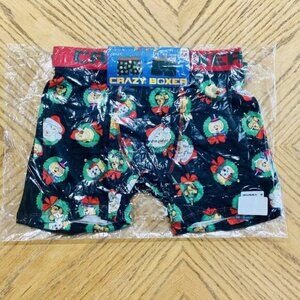 Crazy Boxer Christmas Briefs Dogs With Wreaths Holiday Underwear 2 Pairs